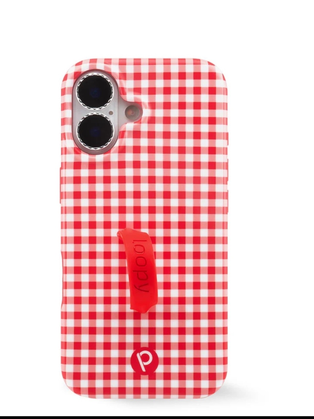 iphone 17 Loopy Red Gingham Phone Case with Grip